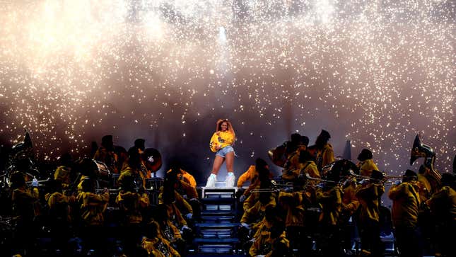 Beyonce Knowles performs onstage during 2018 Coachella Valley Music And Arts Festival Weekend 1 on April 14, 2018 in Indio, California. 