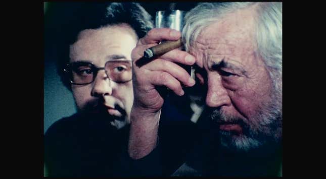 Peter Bogdanovich and John Huston in “The Other Side Of The Wind”