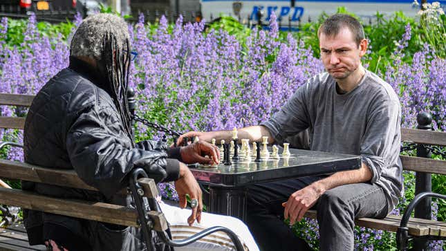 Image for article titled Man Starting To Suspect Chess Opponent With All Queens Hustling Him