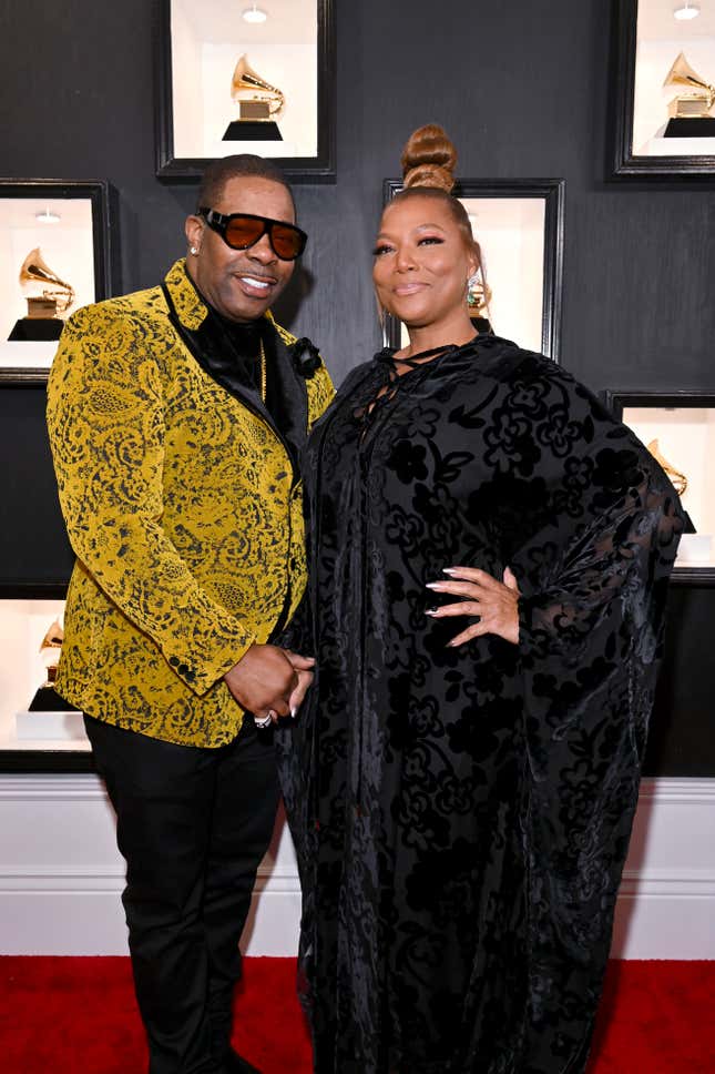 LOS ANGELES, CALIFORNIA - FEBRUARY 05: (L-R) Busta Rhymes and Queen Latifah attend the 65th GRAMMY Awards on February 05, 2023 in Los Angeles, California. 