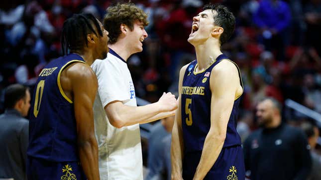 Cormac Ryan, right, scored a game-high 29 points for Notre Dame.