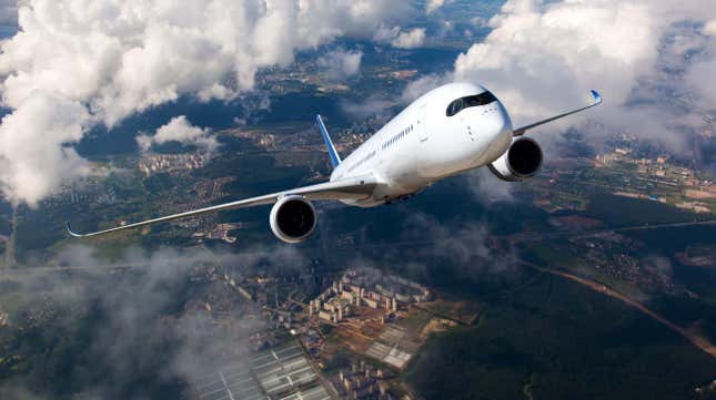 Un avión en pleno despegue en una ilustración hiperrealista.