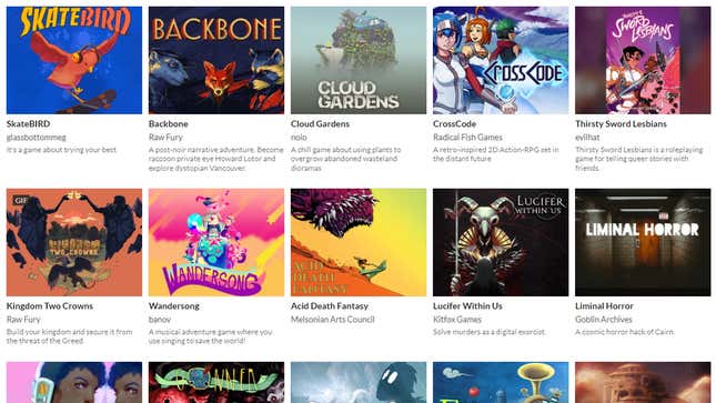 A selection of the games in the Itch Ukraine bundle.