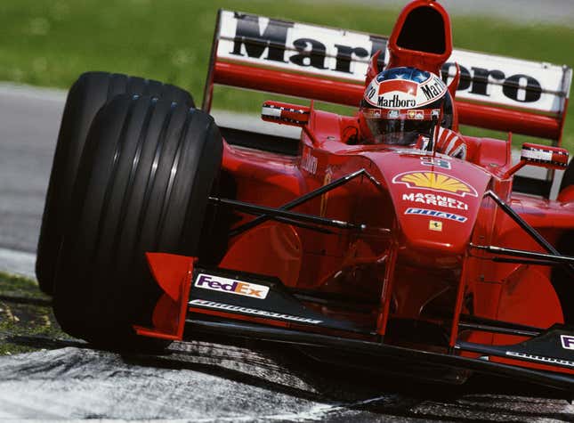 Michael Schumacher of Germany drives the Scuderia Ferrari Marlboro Ferrari F399 Ferrari V10 during the 1999 San Marino Grand Prix at the Autodromo Enzo e Dino Ferrari.