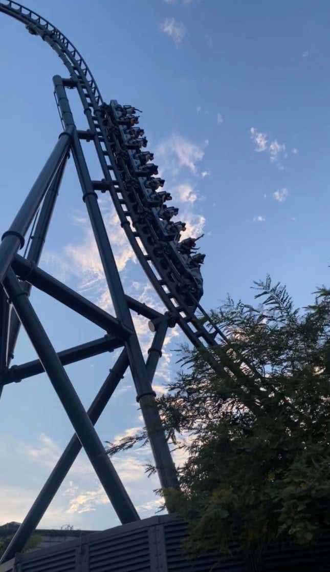 a rollercoaster drop