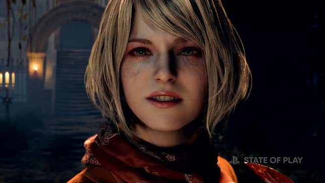 A screenshot shows Resident Evil 4's Ashley. 