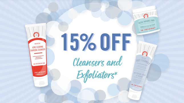 15% Off Cleansers and Exfoliators | First Aid Beauty | Promo code CLEANFUN
