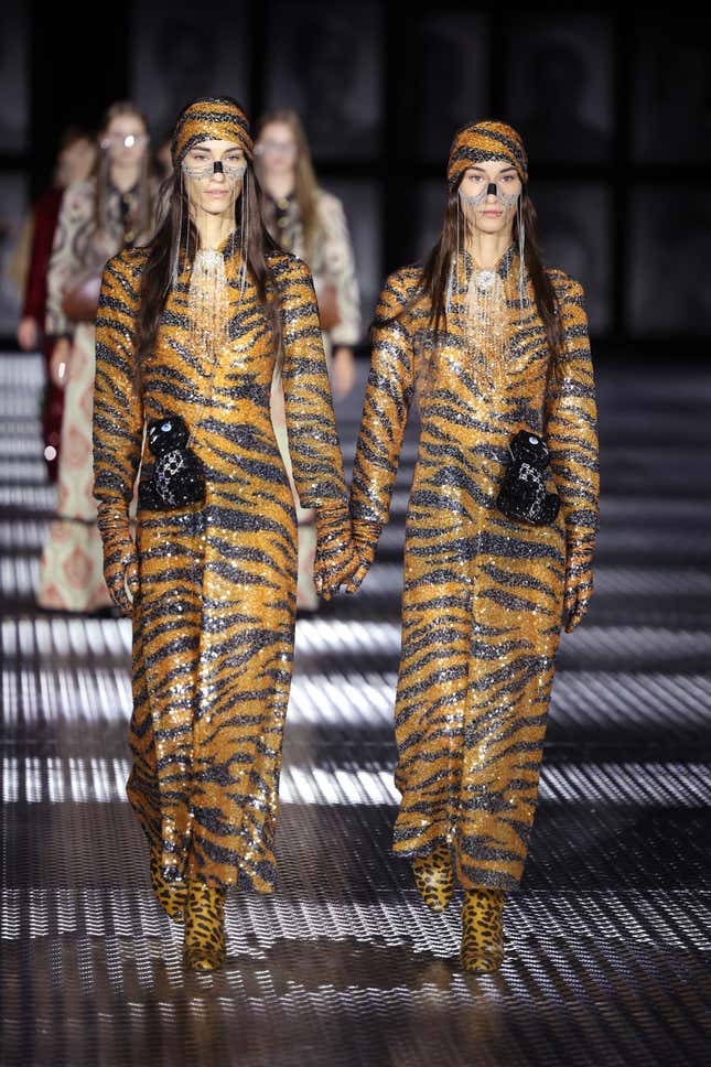 Image for article titled Milan Fashion Week 2022: Bodysuits, Thigh-High Boots, and Titty Twisters