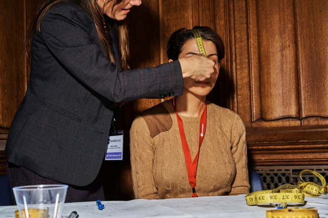 tDCS can stimulate different regions of the brain, such as the motor cortex, associated with movement, or prefrontal cortex, which is associated with memory and mood disorders, including depression. Here, attendees at Neuromodec 2017 practice mapping the head.