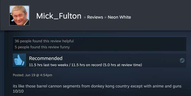 Image for article titled Neon White’s Steam Reviews Are Horny As Hell