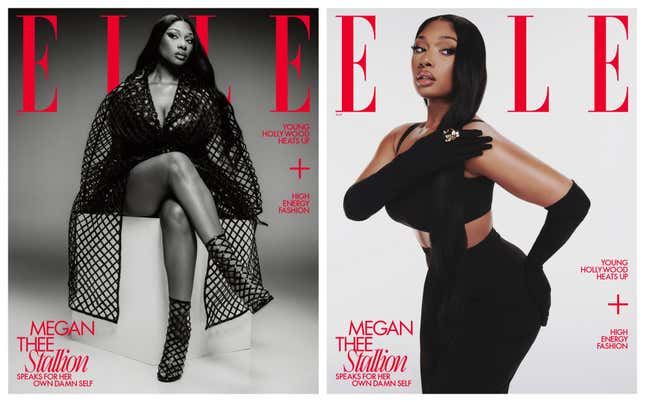 Megan Thee Stallion for May 2023 issue ELLE Magazine.