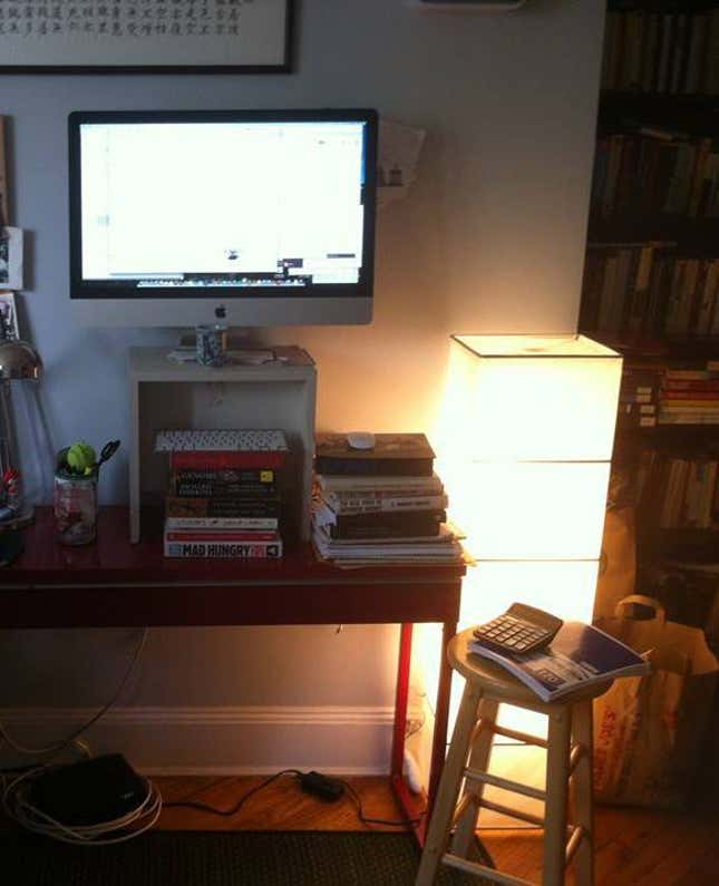 My jerry-built home standing desk.