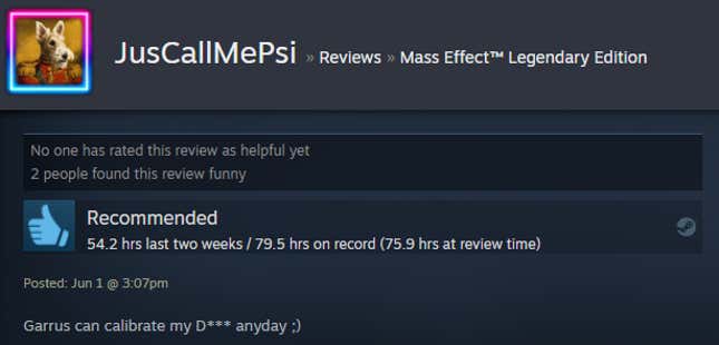 Image for article titled Mass Effect: Legendary Edition, As Told By Steam Reviews