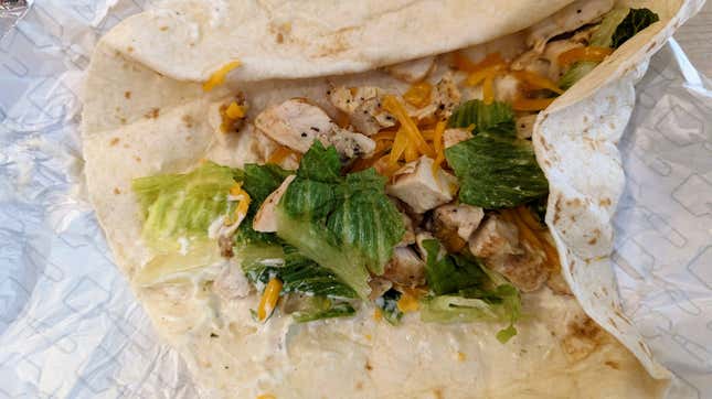 grilled chicken ranch wrap interior