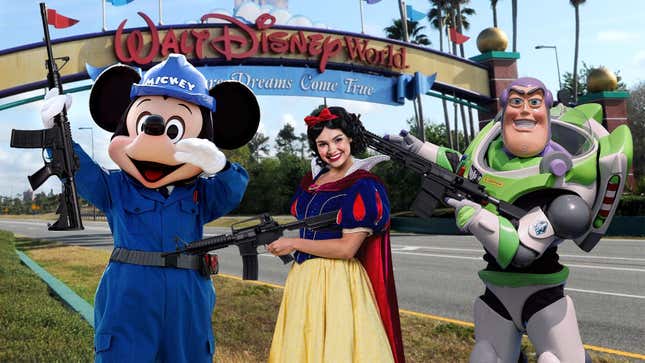 Image for article titled Disney World Fortifies Borders With Armed Characters As Park Announces Plan To Secede From Florida