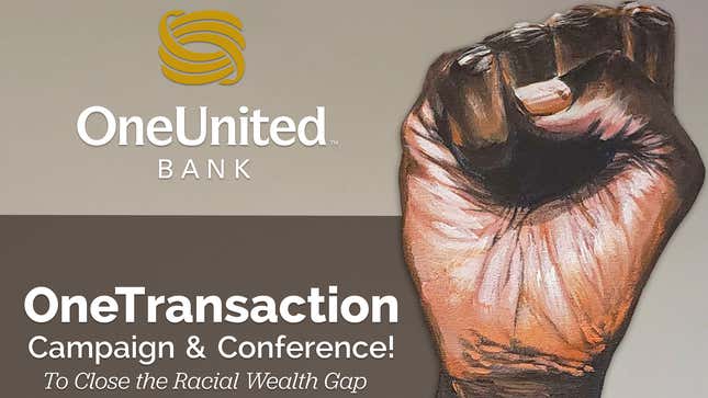 Image for article titled OneUnited Bank Creates OneTransaction Campaign to Help Black Americans Close the Racial Wealth Gap