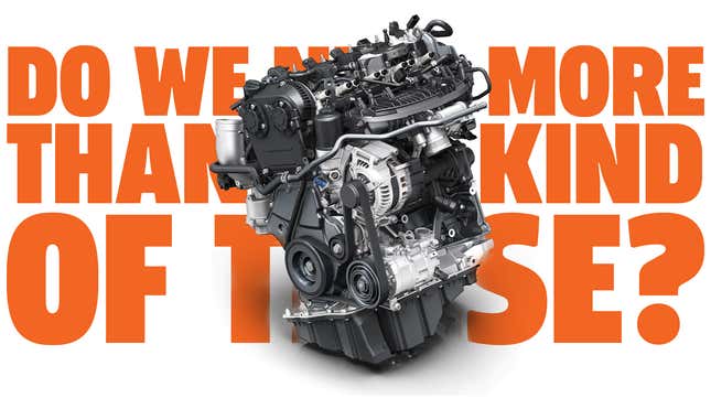 Image for article titled Maybe We Really Only Need One Two-Liter Inline-Four Cylinder Turbo Engine