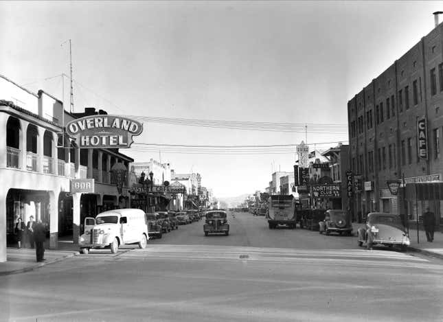 Main Street of Las Vegas, Nev. Jan. 27, 1939.