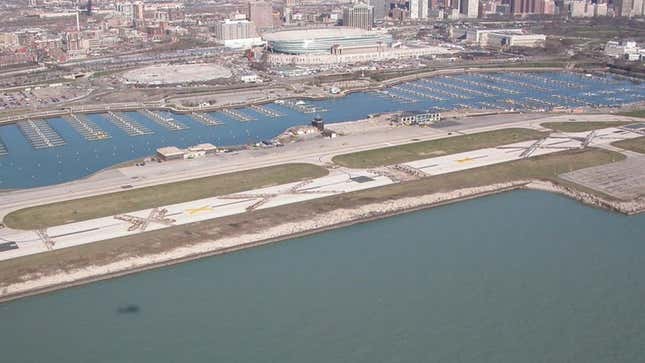 Meigs Field’s destroyed runway.