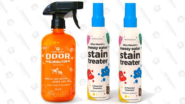Angry Orange Pet Odor Eliminator | $20 | Amazon
Hate Stains Co. Stain Remover for Clothes (2 pack) | $14 | Amazon