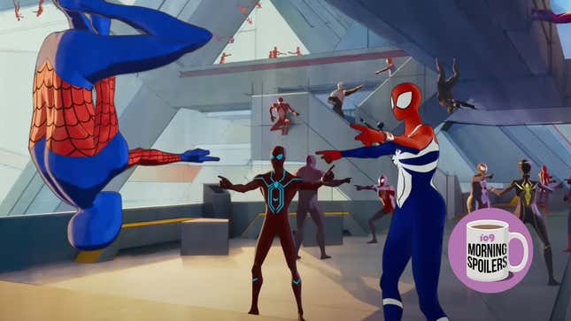 Image for article titled Spider-Mayhem Ensues in a New &#39;Spider-Verse&#39; Clip