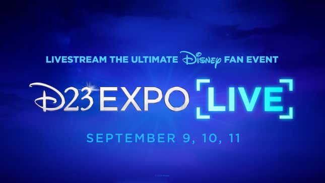 D23 Expo Live logo with dates for official live stream