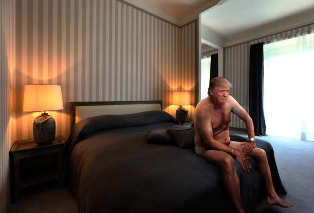 Sources say Trump sat on his bed and lightly shook his head for a full five minutes.