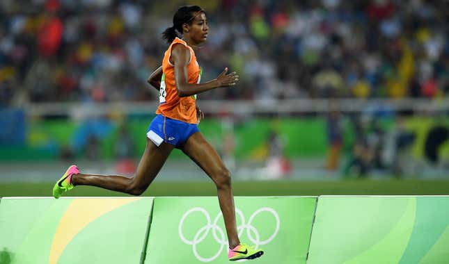 Sifan Hassan competes in the 2016 Rio Olympics. Photo credit: Matthias Hangst/Getty