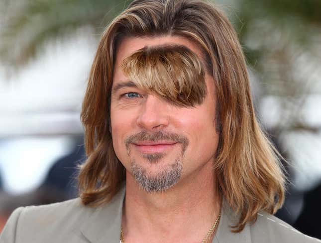 Image for article titled Brad Pitt Decides To Grow Out Forehead Hair
