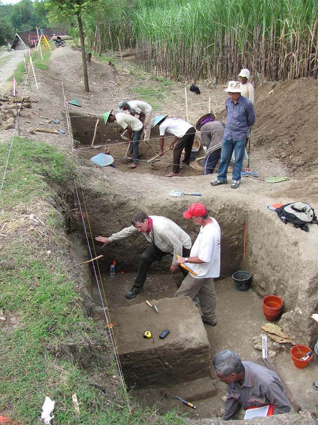 Excavations at Ngandong in 2010.