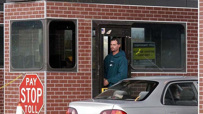 Image for article titled Tollbooth Attendant Wishes Just One High-Speed Chase Would Crash Through Entry Bar