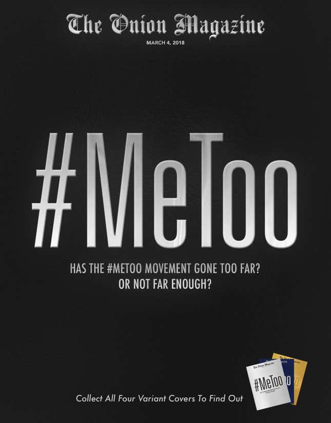 Image for article titled Has The #MeToo Movement Gone Too Far? Or Not Far Enough? Collect All Four Variant Covers To Find Out