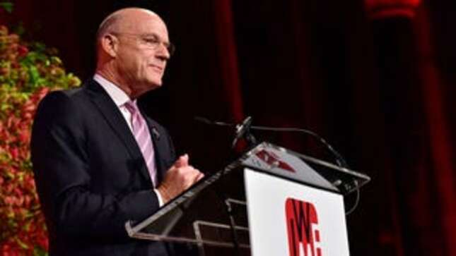 MSNBC President Phil Griffin speaks at the International Women’s Media Foundation’s 2018 Courage in Journalism Awards.