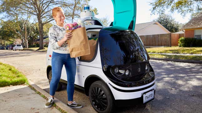Image for article titled Car Service Nuro Cleared For Driverless Deliveries In California