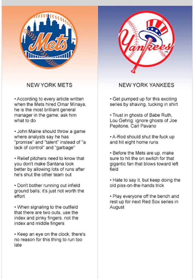 Image for article titled Mets vs. Yankees
