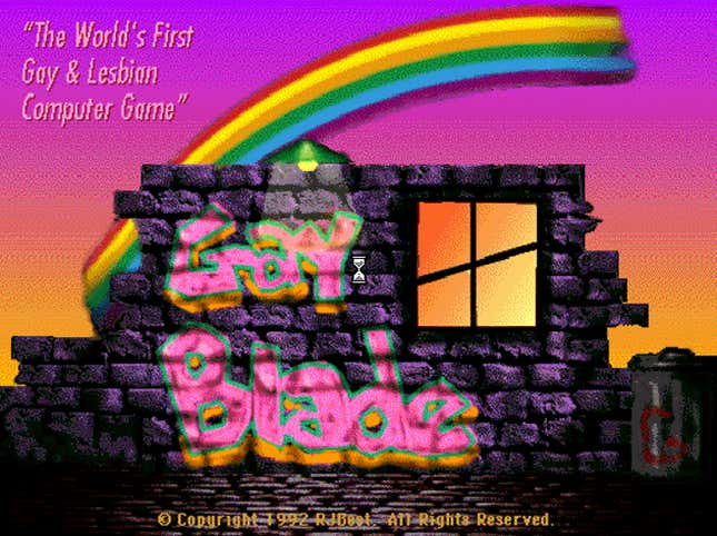 Gayblade (Windows 3.1 Version, 2.0) by RJBest Company (Ryan Best and John Theurer), 1992