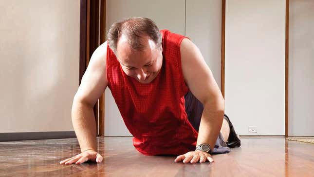Image for article titled Man’s Genetic Predisposition For Heart Disease No Match For 10 Half-Assed Push-Ups He Does Couple Times A Week