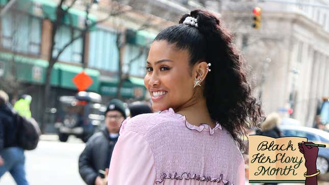 Leyna Bloom is seen outside of the Longchamp show during New York Fashion Week on February 08, 2020.