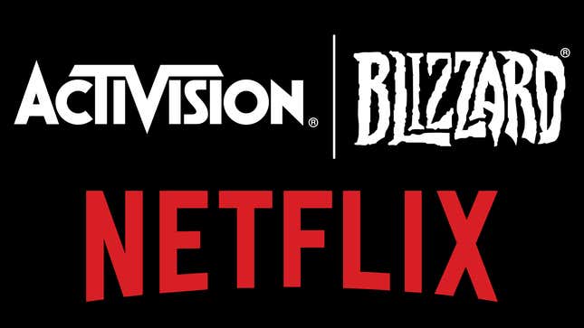 the activitision blizzard and netflix logos