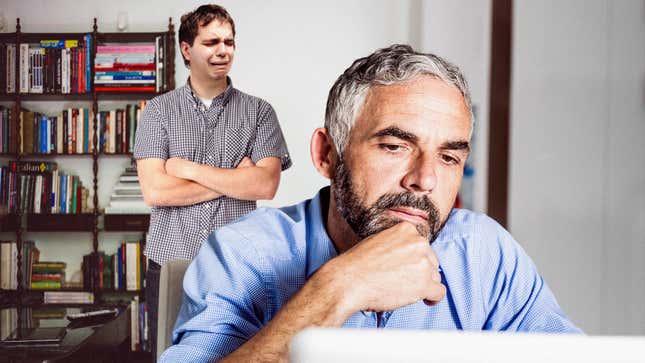 Image for article titled ‘Daddy, I’m Hungry!’ Says 27-Year-Old Bursting Into Background Of Father&#39;s Video Conference