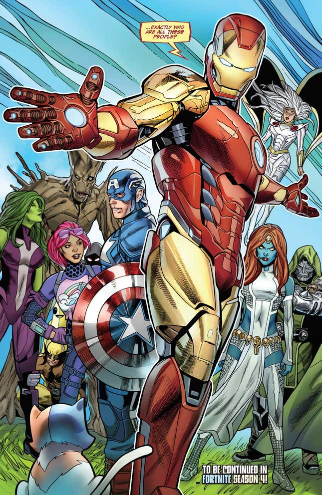 Image for article titled Marvel Made Fortnite Canon and I Have Lost My Entire Mind