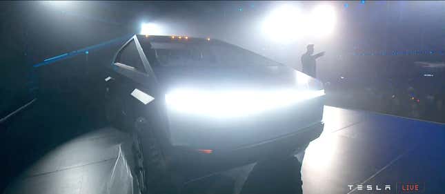 Image for article titled The Tesla Cybertruck Is A Brutal, Angular Beast With Unbelievable Specs