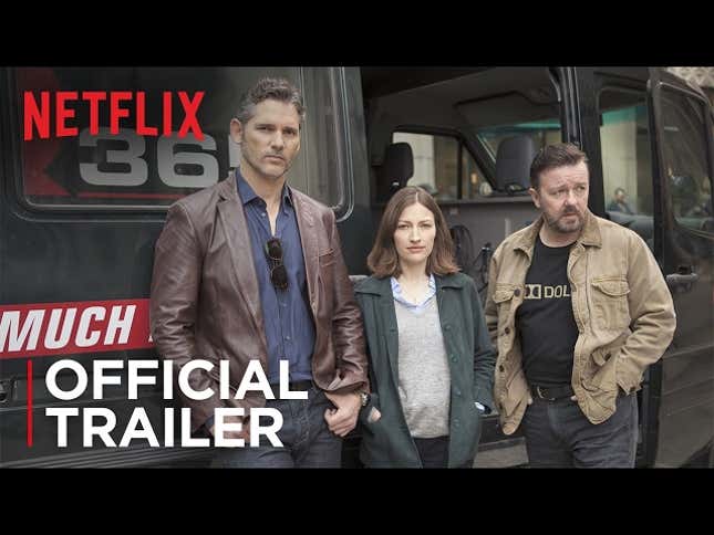 Eric Bana and Ricky Gervais ham it up in the <i>Special Correspondents</i> trailer