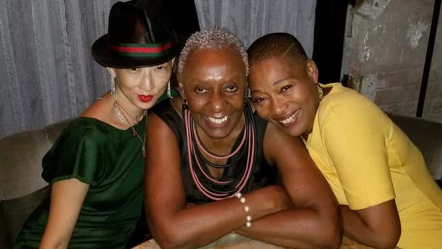 Sophia Chang, left, with fashion activist Bethann Hardison and writer/educator Joan Morgan, both Unlock Her Potential mentors.