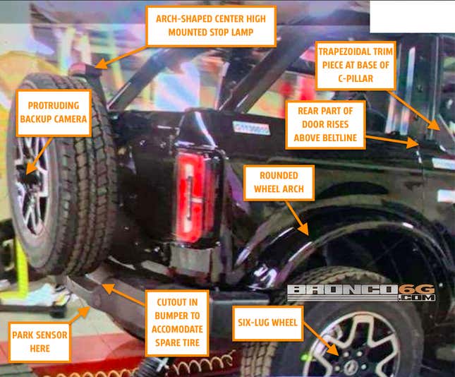 Image for article titled 2021 Ford Bronco: Leaked Photos Show The Rear End Of The Two-Door And Four-Door (UPDATED)