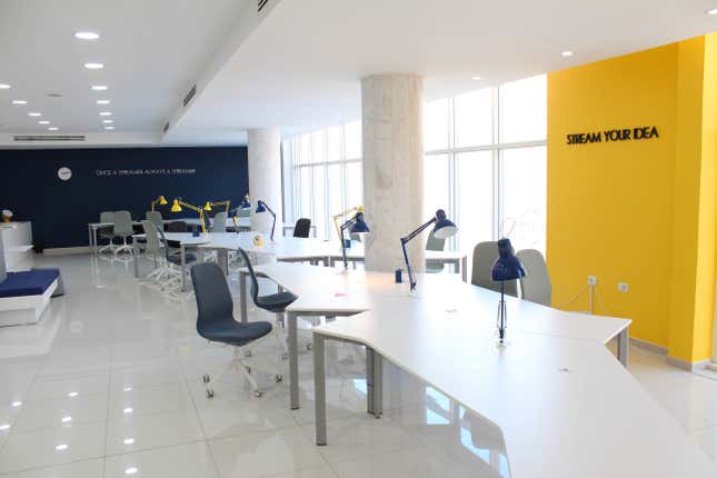 The interior of the Stream incubator in Tripoli