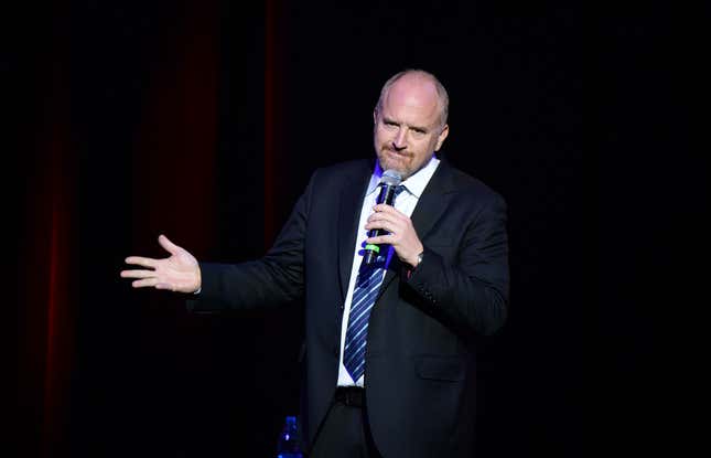 Image for article titled Louis CK Performed in Front of a Big Sign That Said &#39;SORRY,&#39; Still Isn&#39;t Sorry
