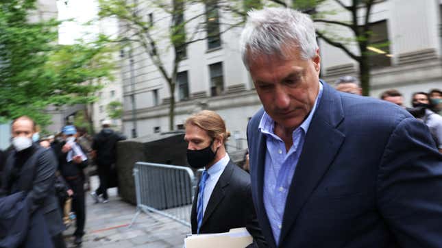 Attorney Steven Donziger arrives for a court appearance at Daniel Patrick Moynihan United States Courthouse in Manhattan on May 10, 2021 in New York City.