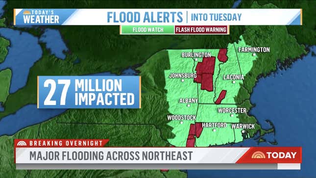 Image for article titled Flooding In The Northeast Is Destroying Roads And Washing Away Cars