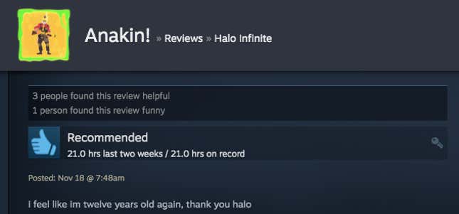 Image for article titled Halo Infinite’s Multiplayer, As Told By Steam Reviews